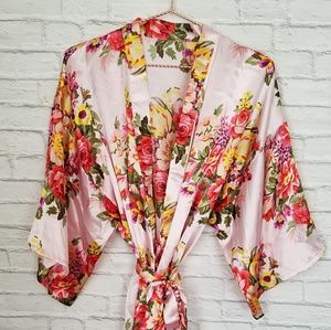 Satin floral robes